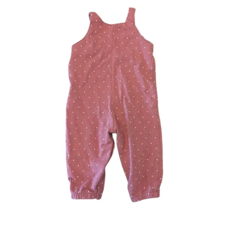 Carter's Just One You Pink Floral Overalls Size 12 Months